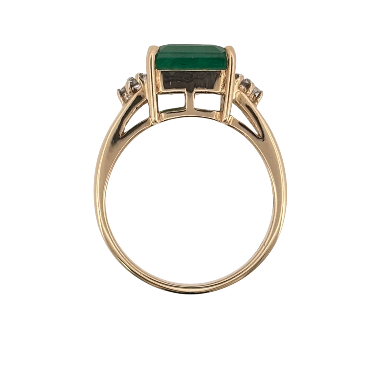 9ct Gold Diamond & Emerald Ring