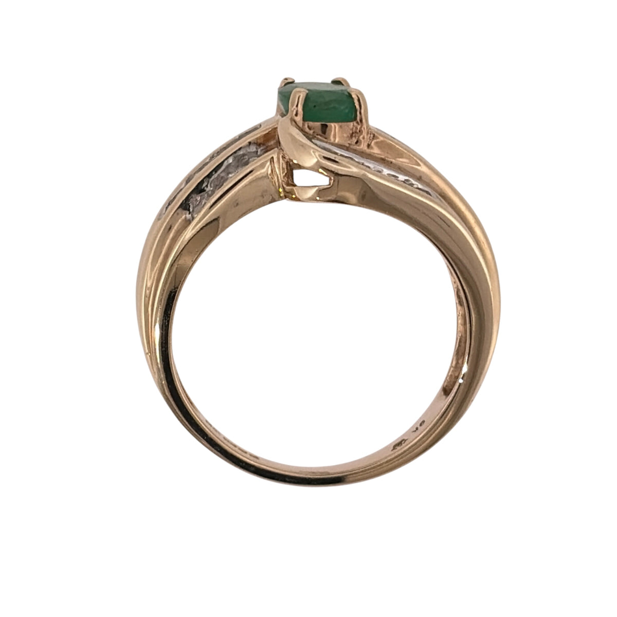 9ct Gold Diamond & Emerald Ring