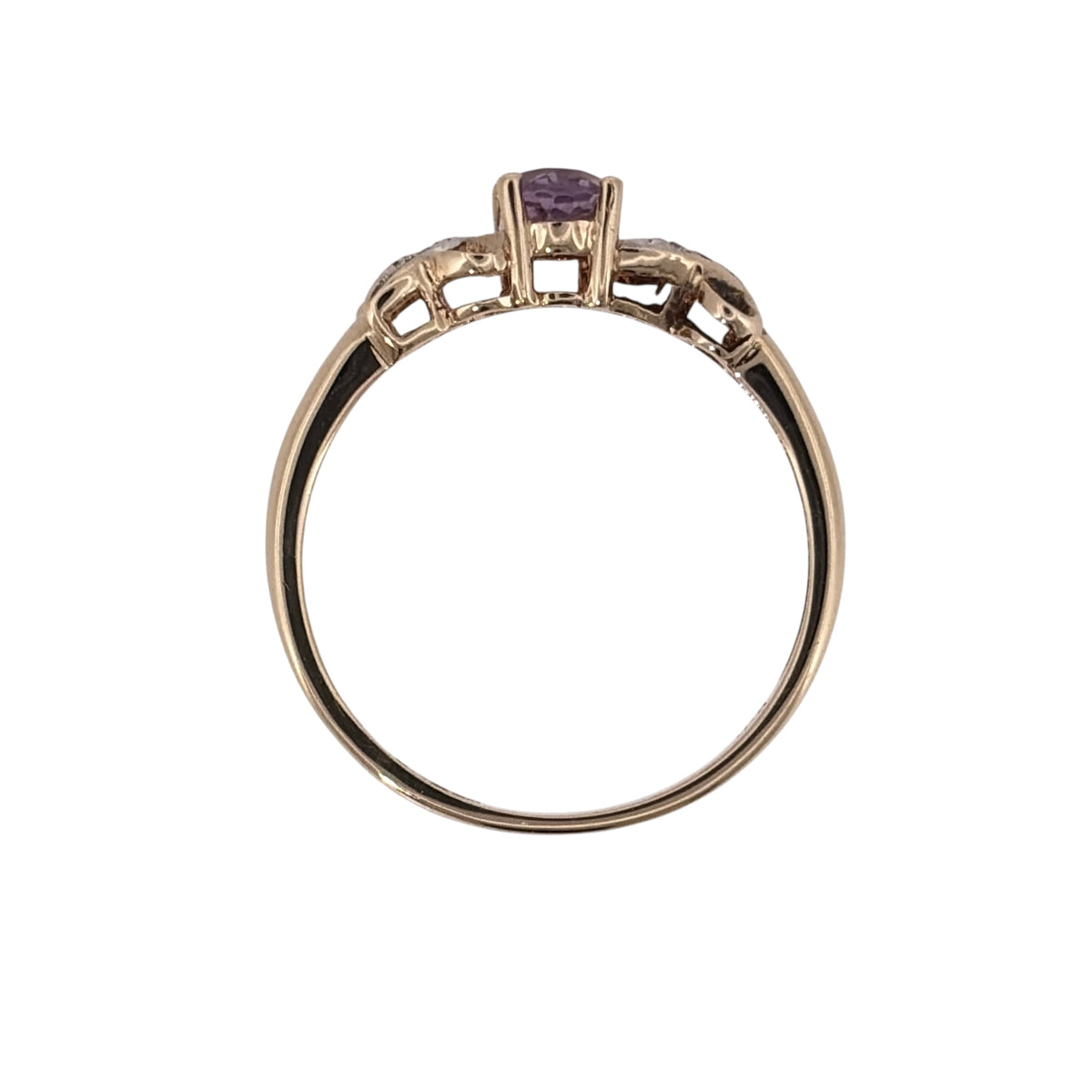 9ct Gold Diamond & Amethyst Ring