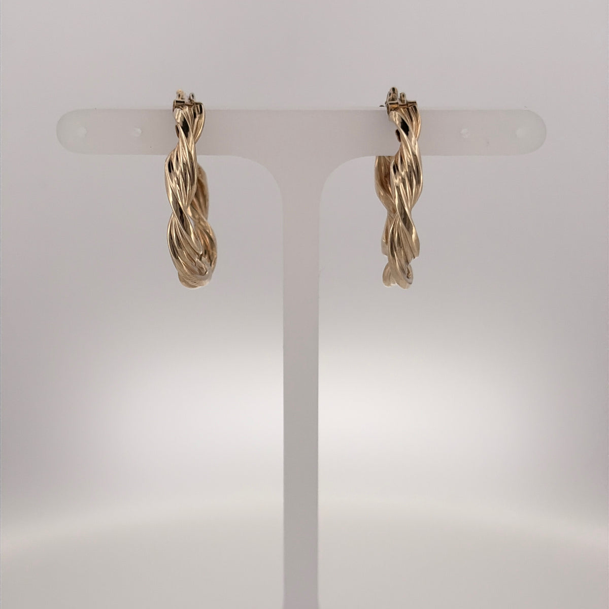 9ct Gold Twist Hoop Creole Earrings