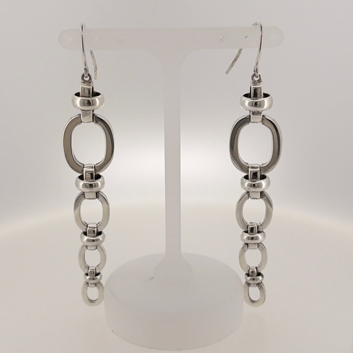 925 Silver Link Drop Earrings
