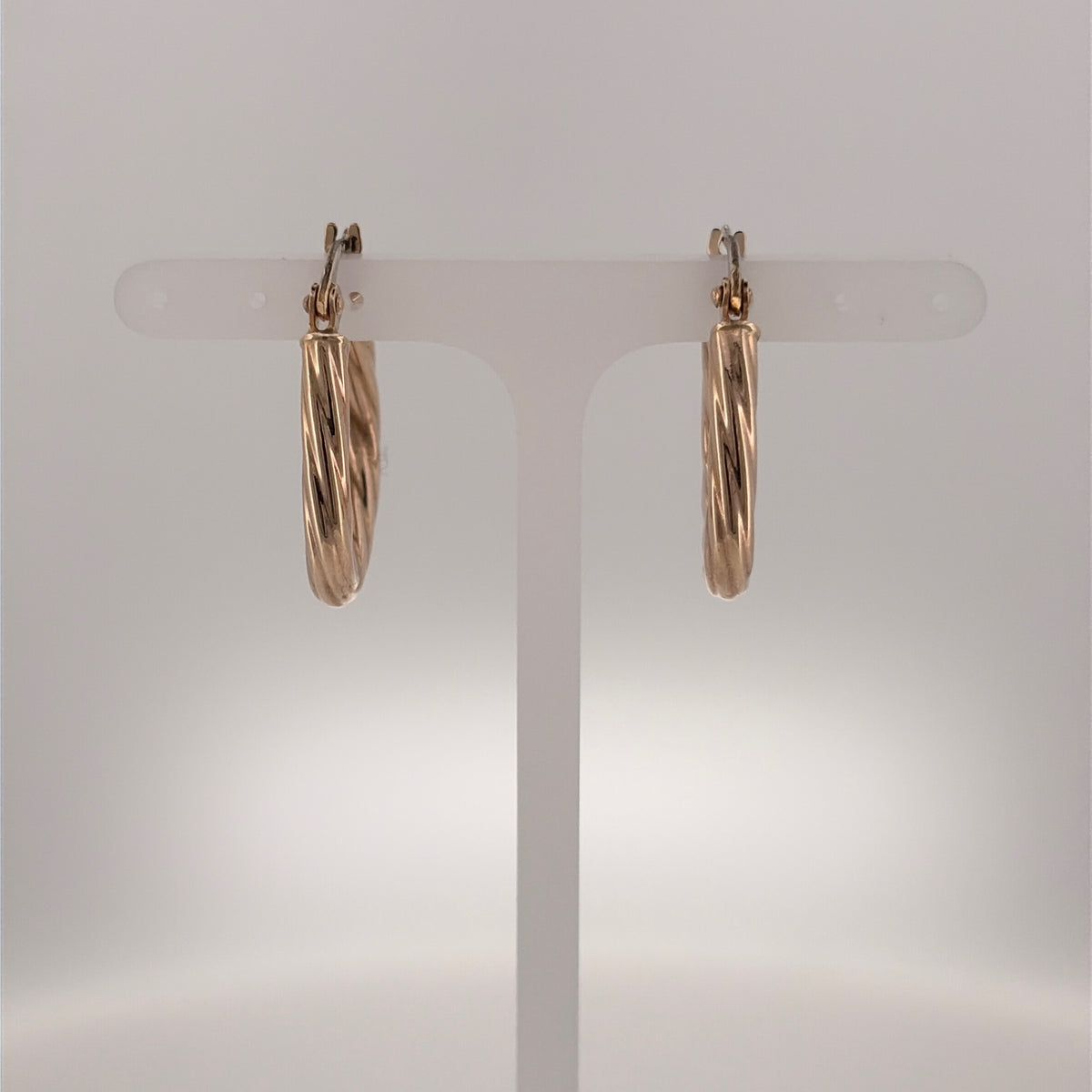 9ct Gold Twisted Triangle Creole Earrings