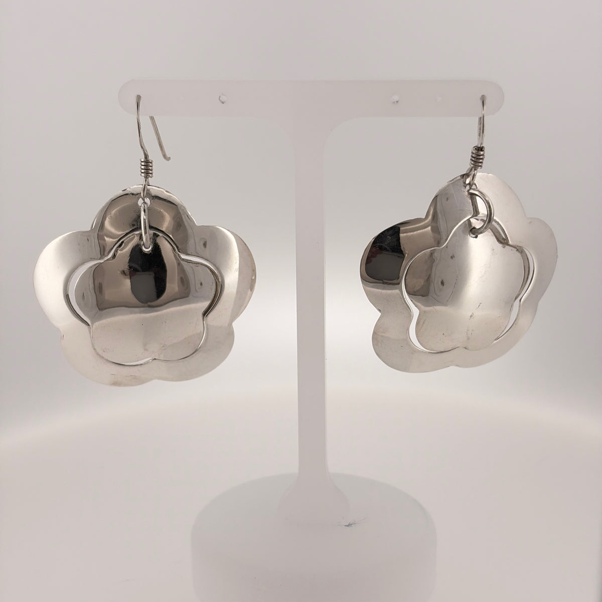 925 Silver Flower Drop Earrings