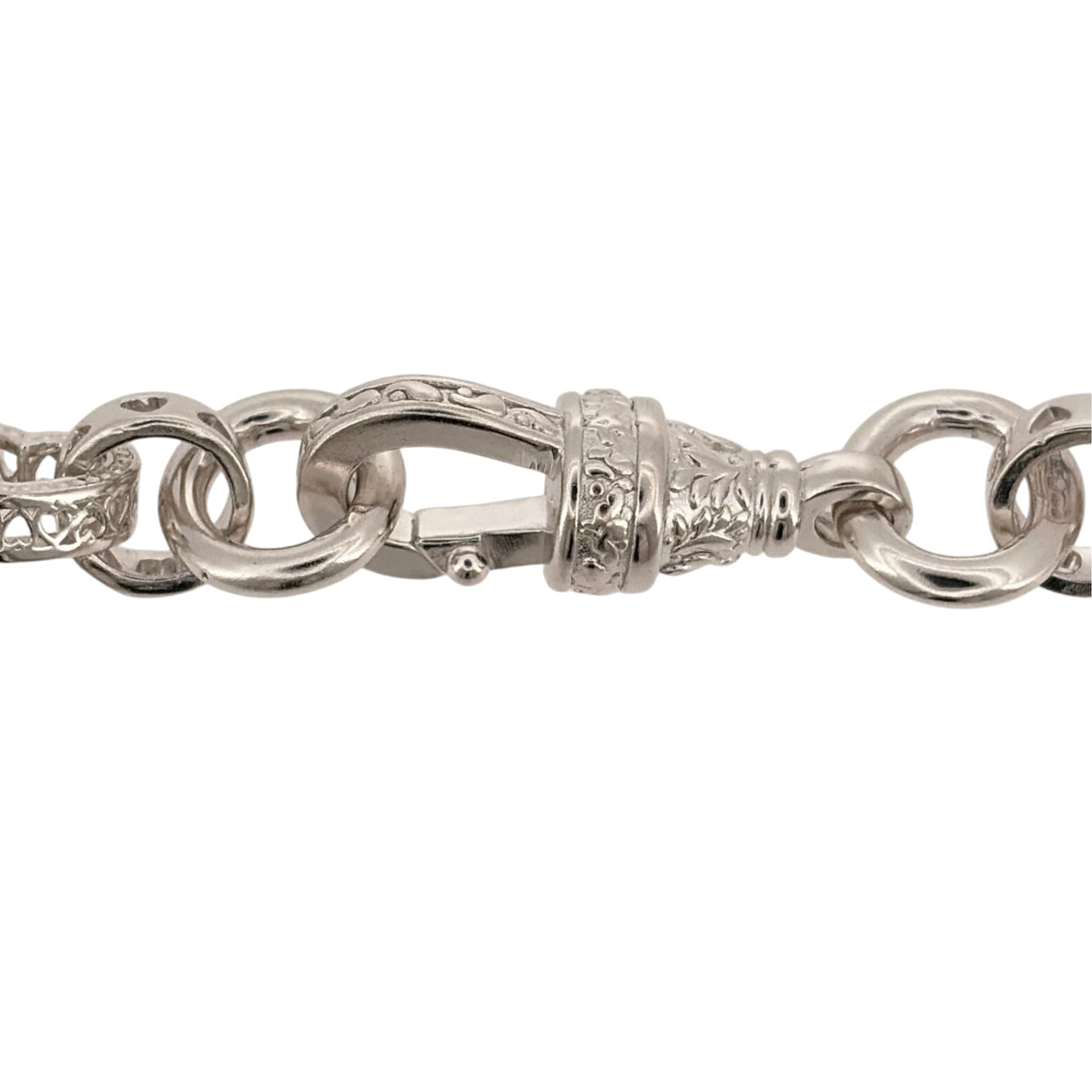 New 925 Silver 22" Heart Link Belcher Chain with the weight 42 grams and link width 9mm