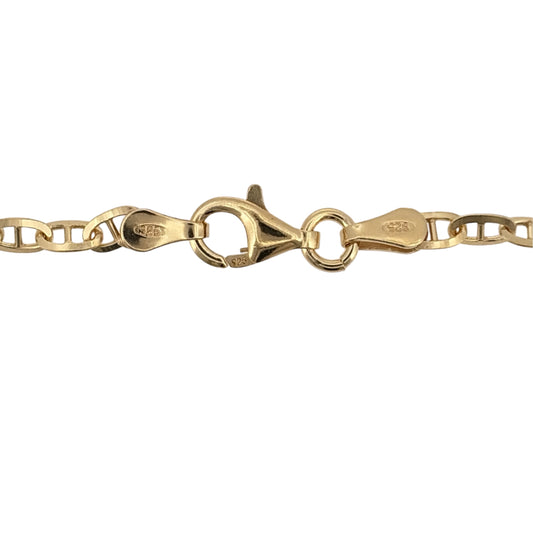 New 925 Silver Gold Plated 18" Anchor Chain with the link width 3mm