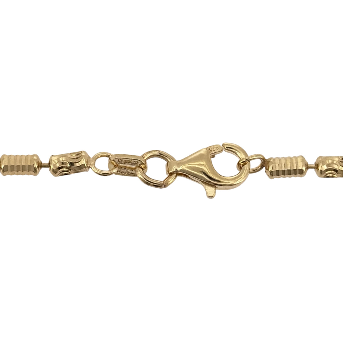 925 Silver Gold Plated 18" Bead Bar Chain