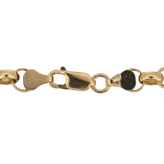 New 925 Silver Gold Plated 20" Belcher Chain with the link width 6mm