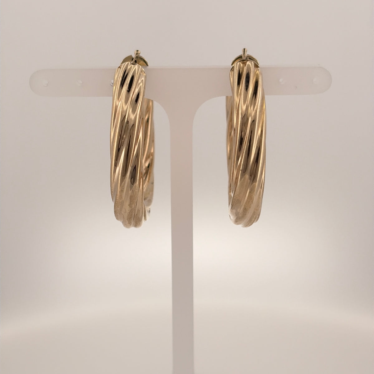 9ct Gold Twisted Hoop Creole Earrings