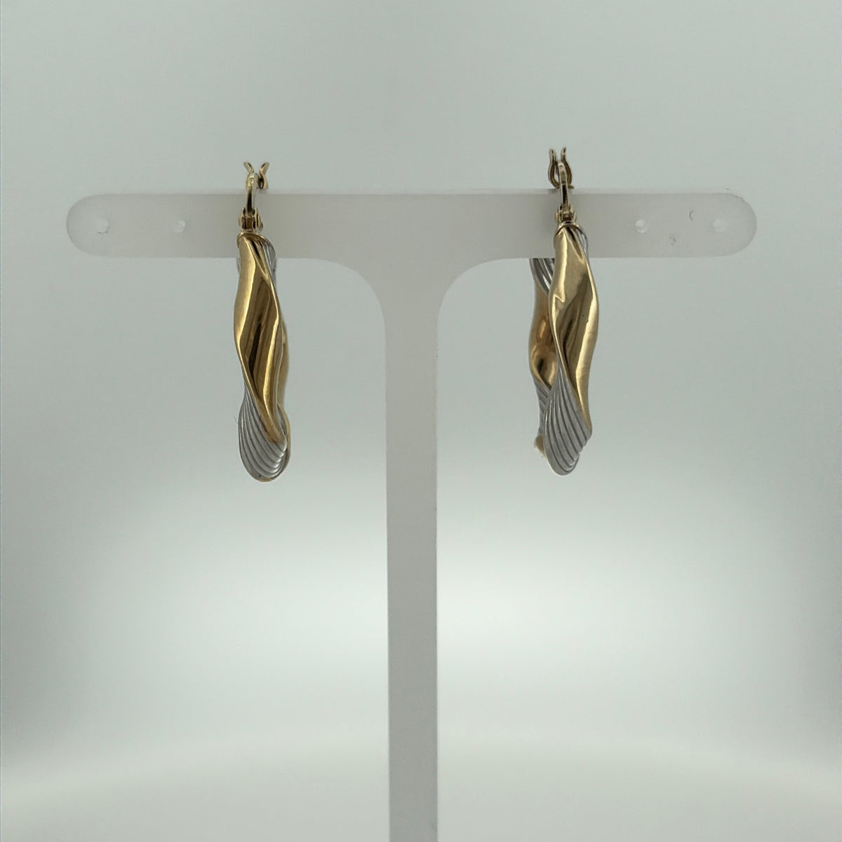 9ct Gold Twisted Hoop Creole Earrings