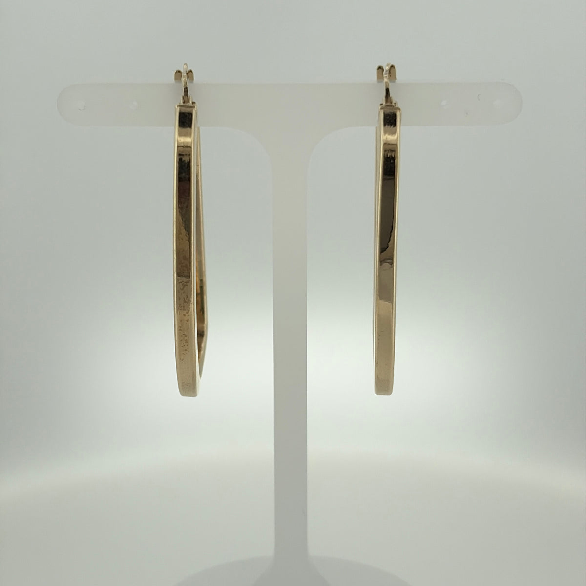 9ct Gold Rectangle Creole Earrings