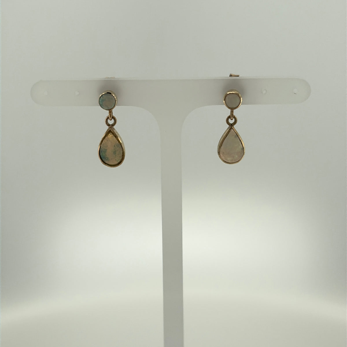 9ct Gold & Opalique Drop Earrings