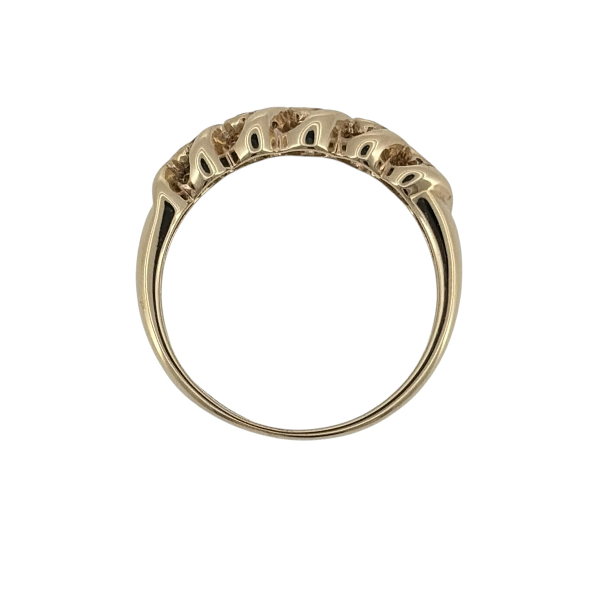 9ct Gold & Diamond Band Swirl Style Ring