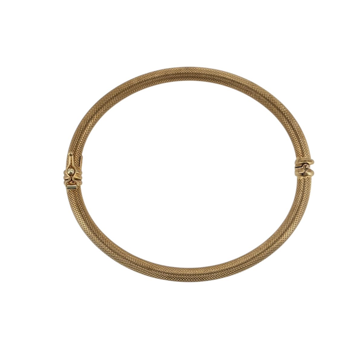 9ct Gold Textured Hinged Bangle