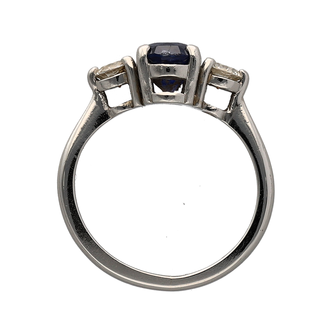 Platinum Diamond & Sapphire Trilogy Ring