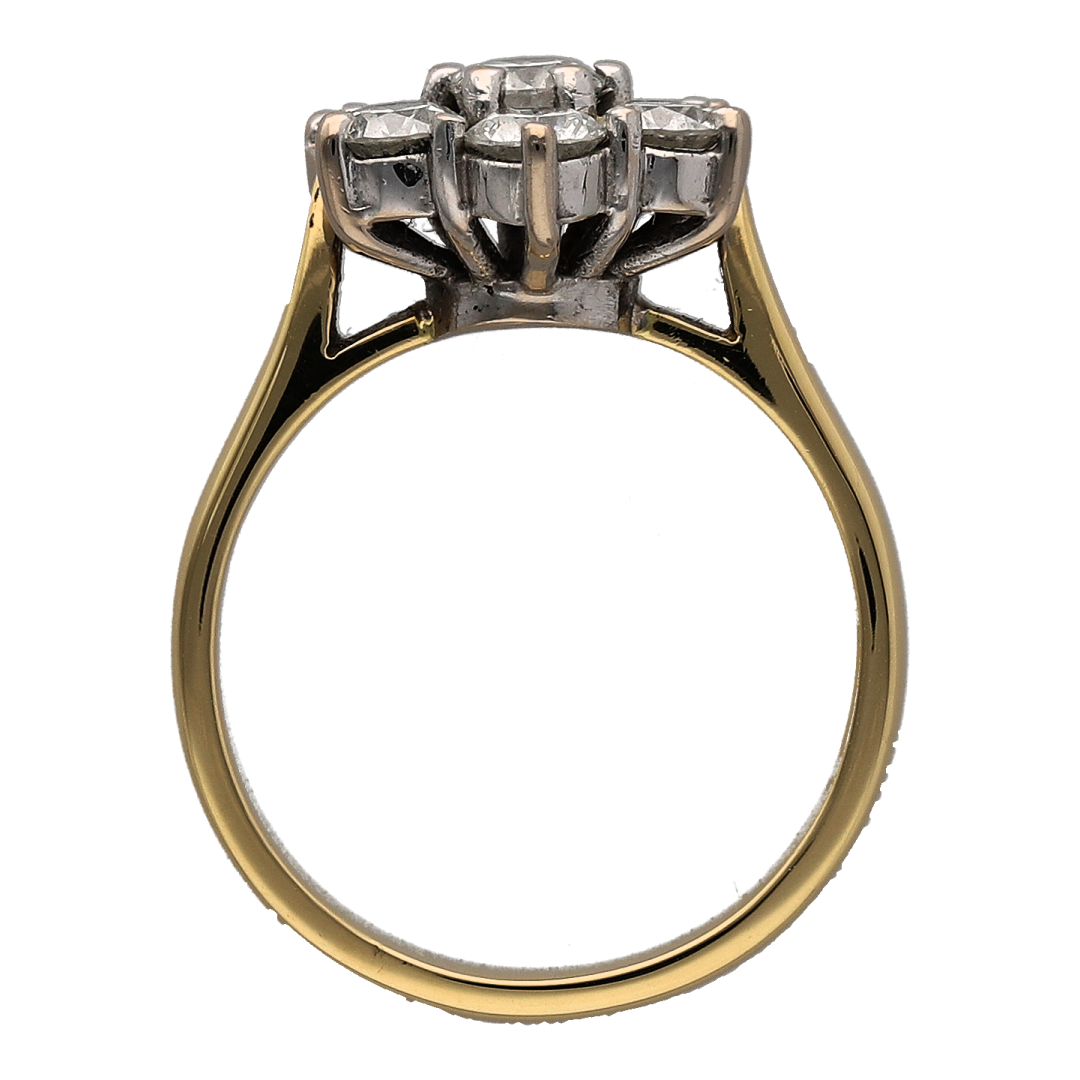 18ct Gold & Diamond Flower Cluster Ring
