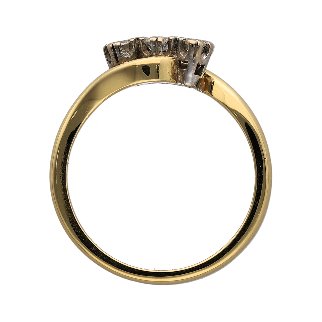 18ct Gold & Diamond Trilogy Twist Ring