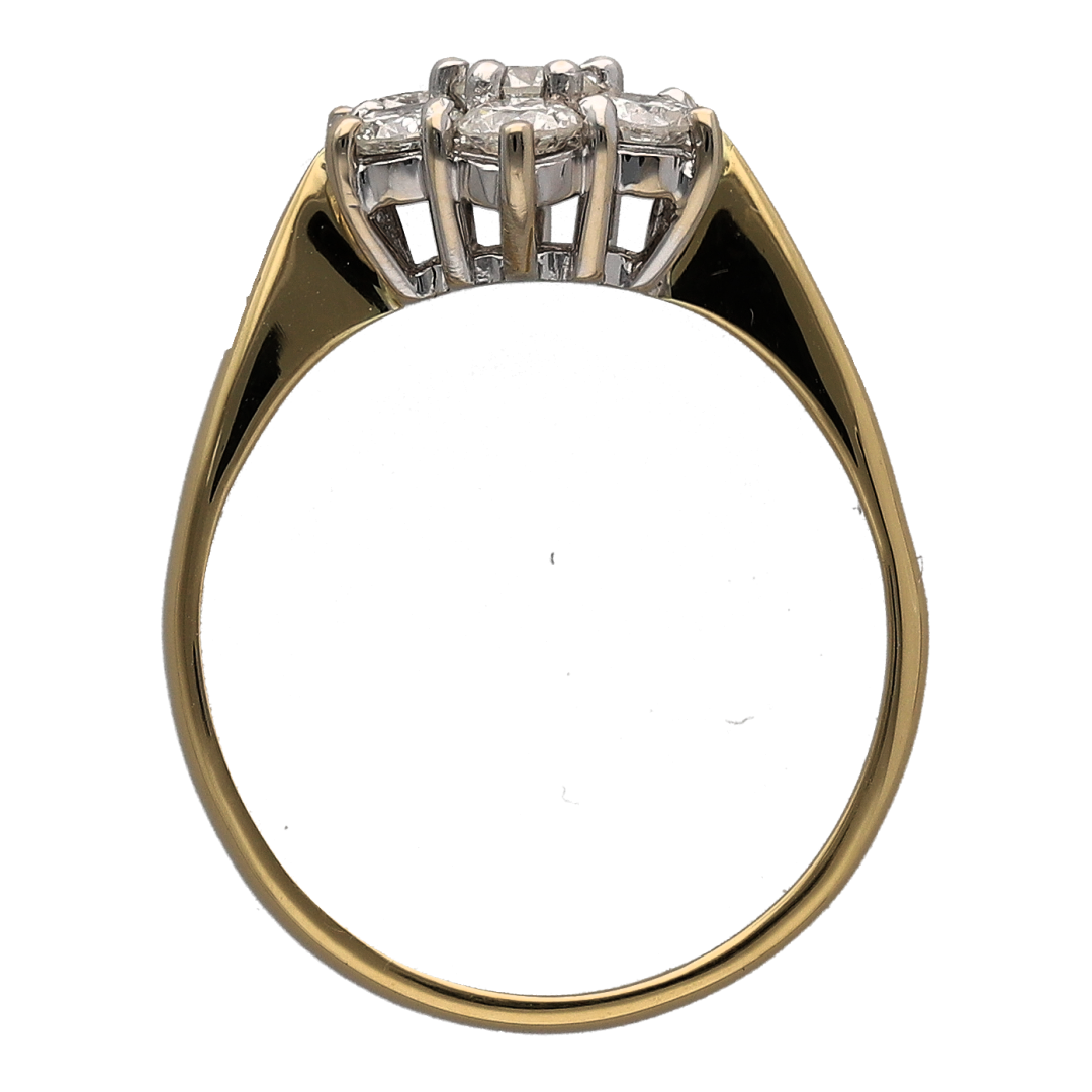 18ct Gold & Diamond Flower Cluster Ring