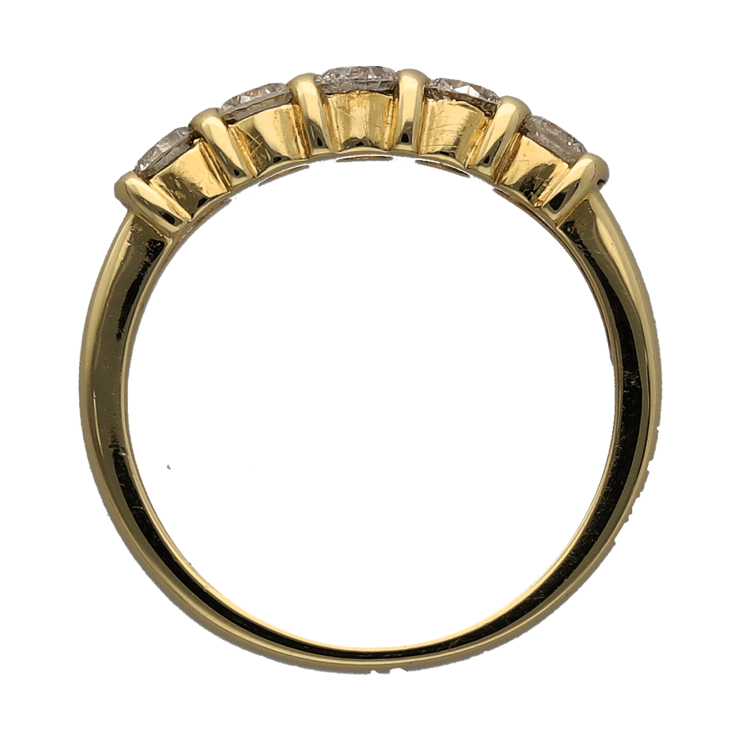 18ct Gold & Diamond Five Stone Band Ring