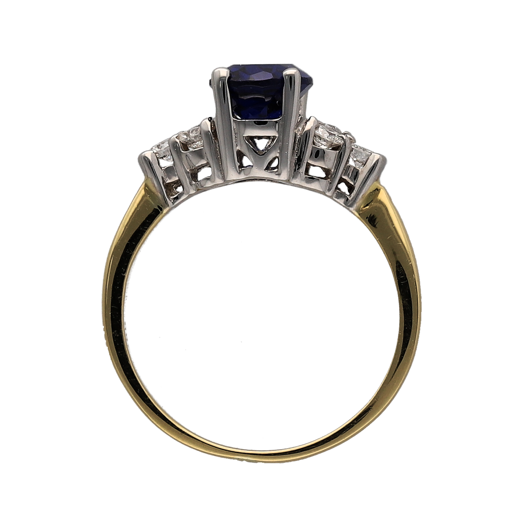 18ct Gold Diamond & Sapphire Ring