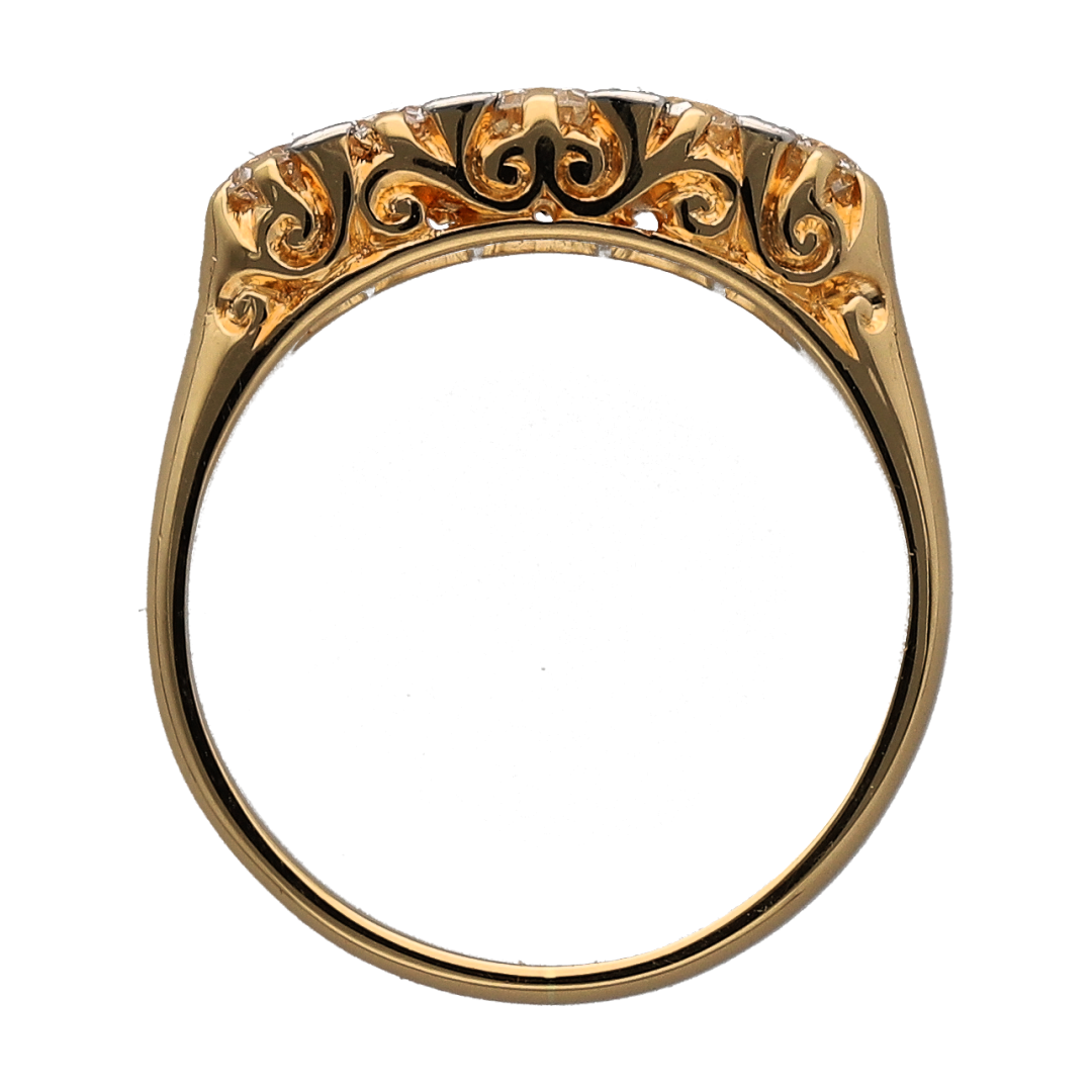 18ct Gold & Diamond Five Stone Band Ring