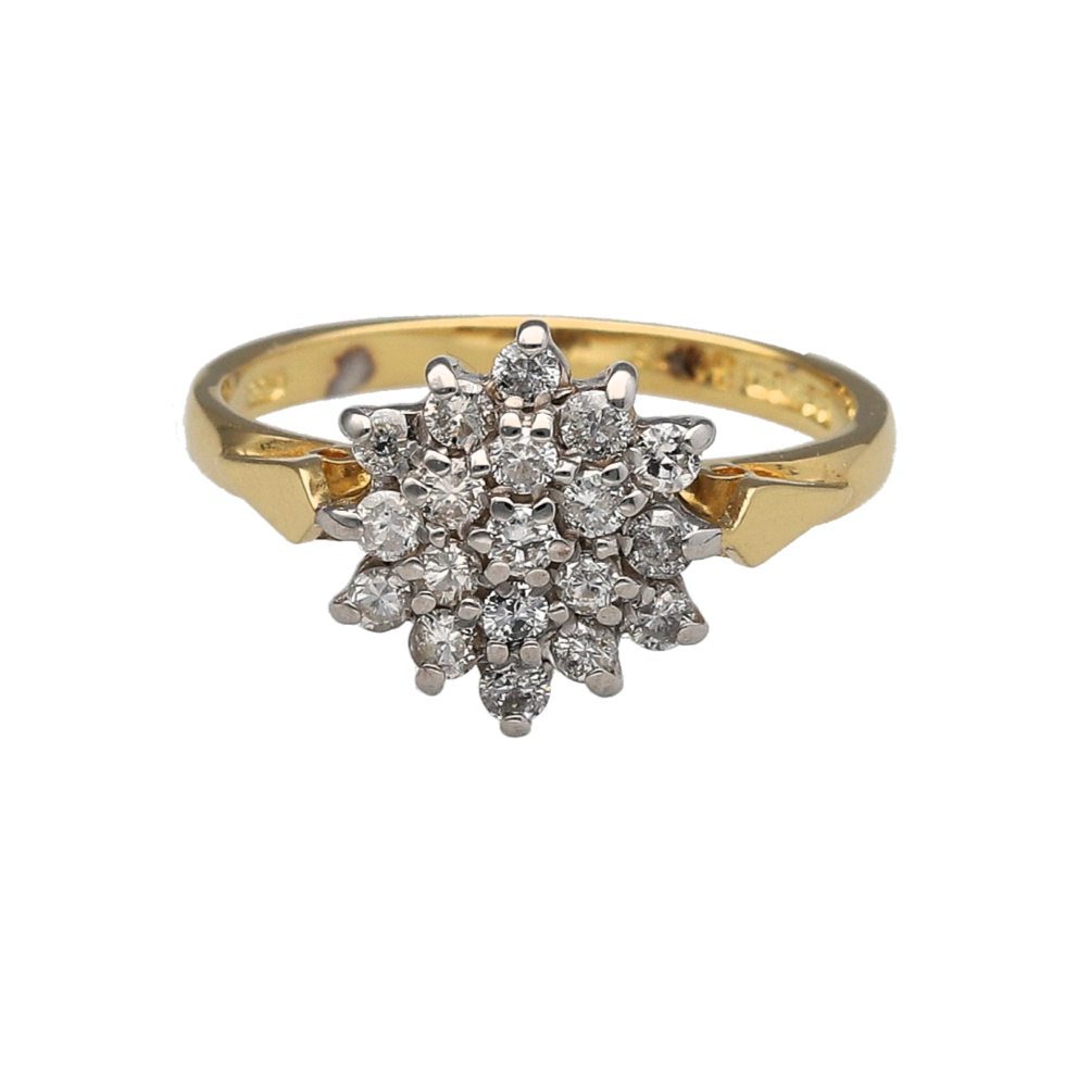 18ct Gold & Diamond Set Cluster Ring