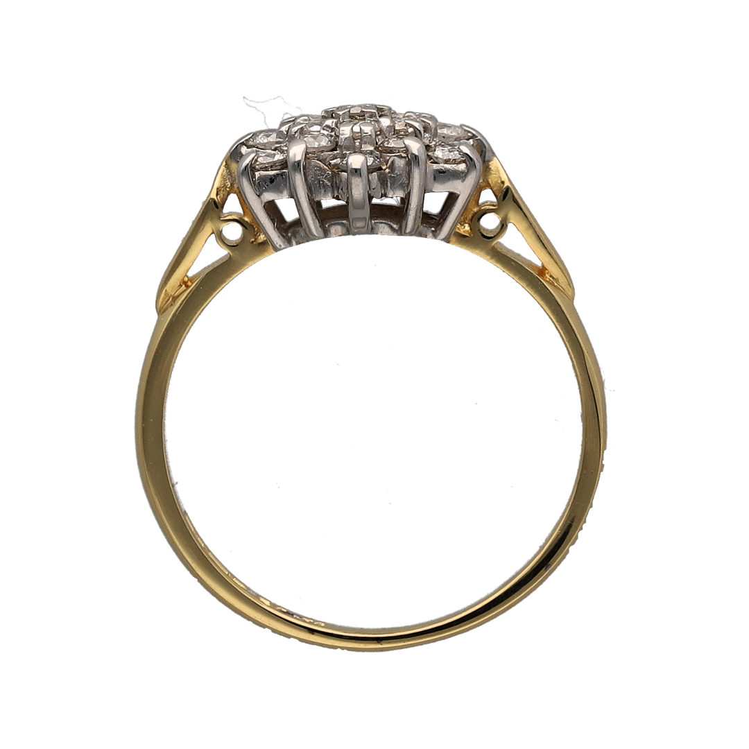 18ct Gold & Diamond Set Cluster Ring