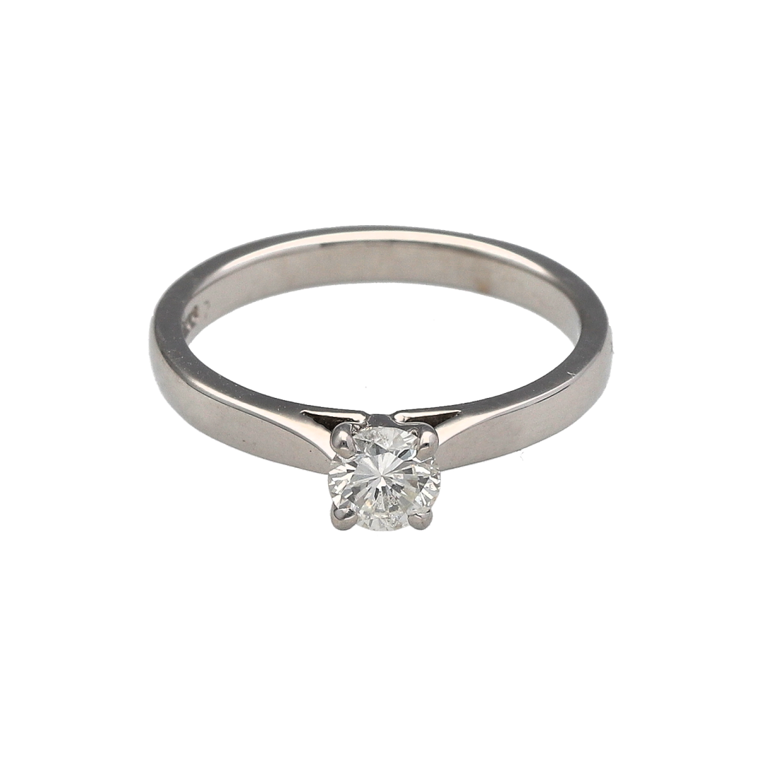 18ct White Gold & Diamond Set Solitaire Ring