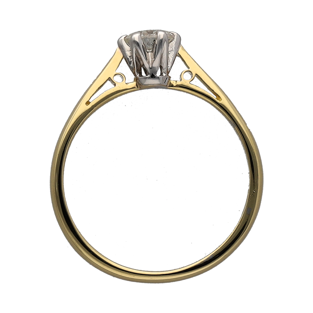 18ct Gold & Diamond Set Solitaire Ring