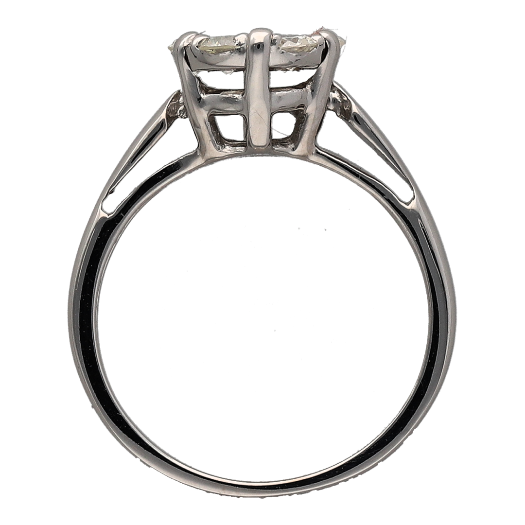 18ct White Gold & Diamond Set Illusion Cluster Solitaire Ring