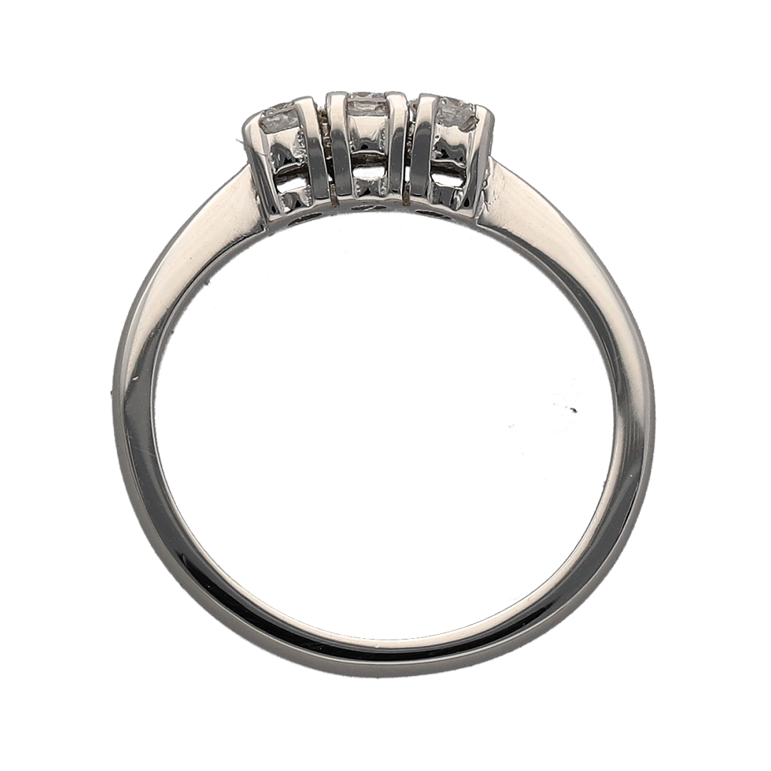 18ct White Gold & Diamond Set Trilogy Ring