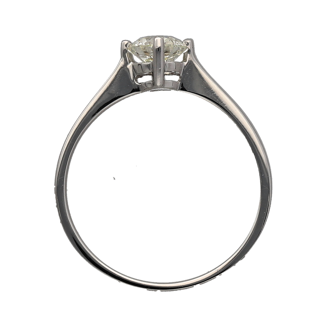 18ct White Gold & Diamond Set Solitaire Ring
