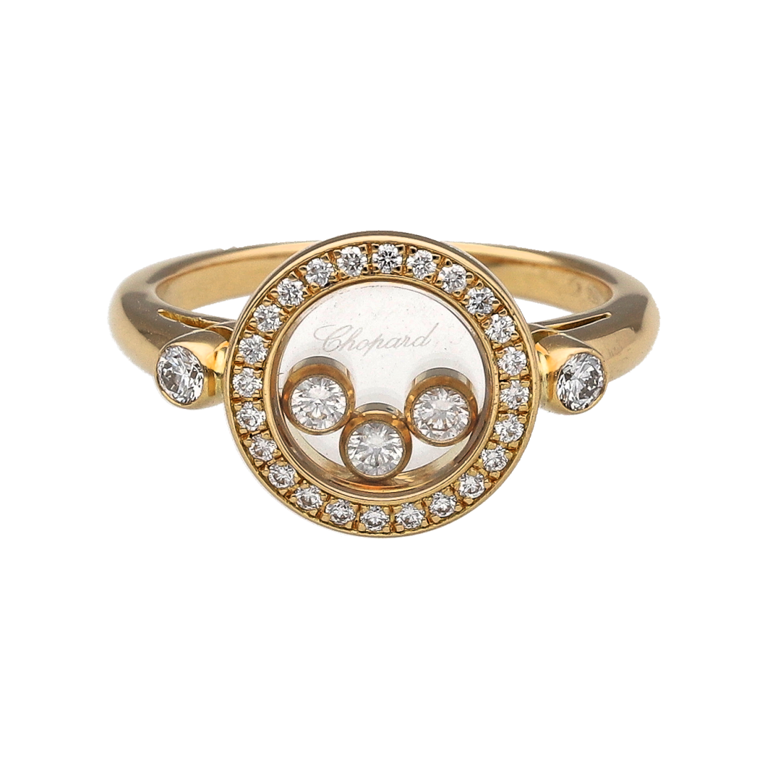 18ct Gold & Diamond Set 'Chopard' Happy Ring