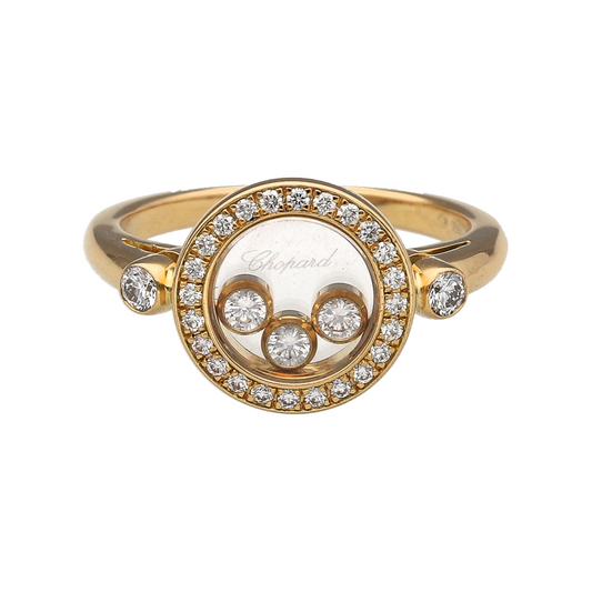 18ct Gold & Diamond Set 'Chopard' Happy Ring