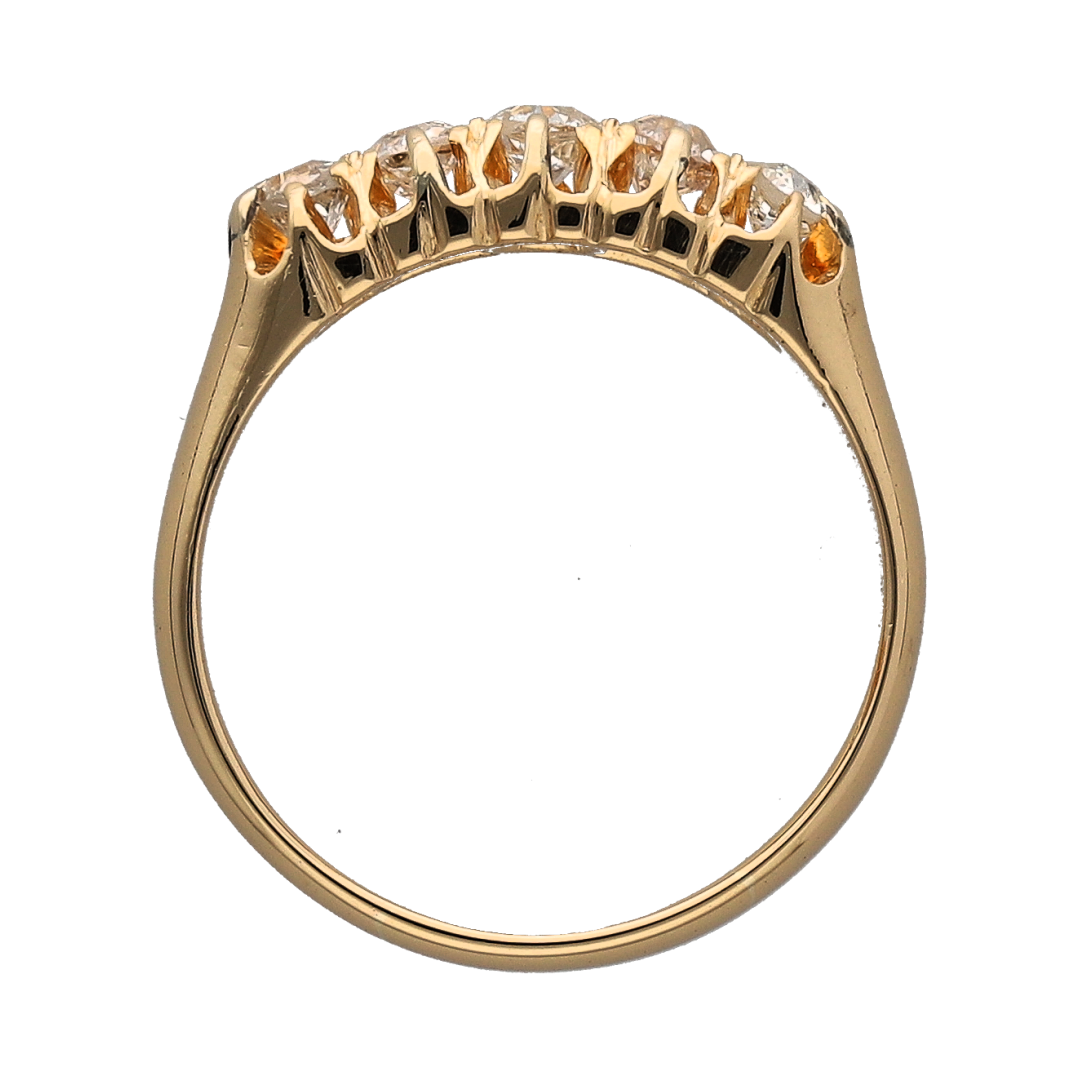 18ct Gold & Diamond Set Five Stone Vintage Ring
