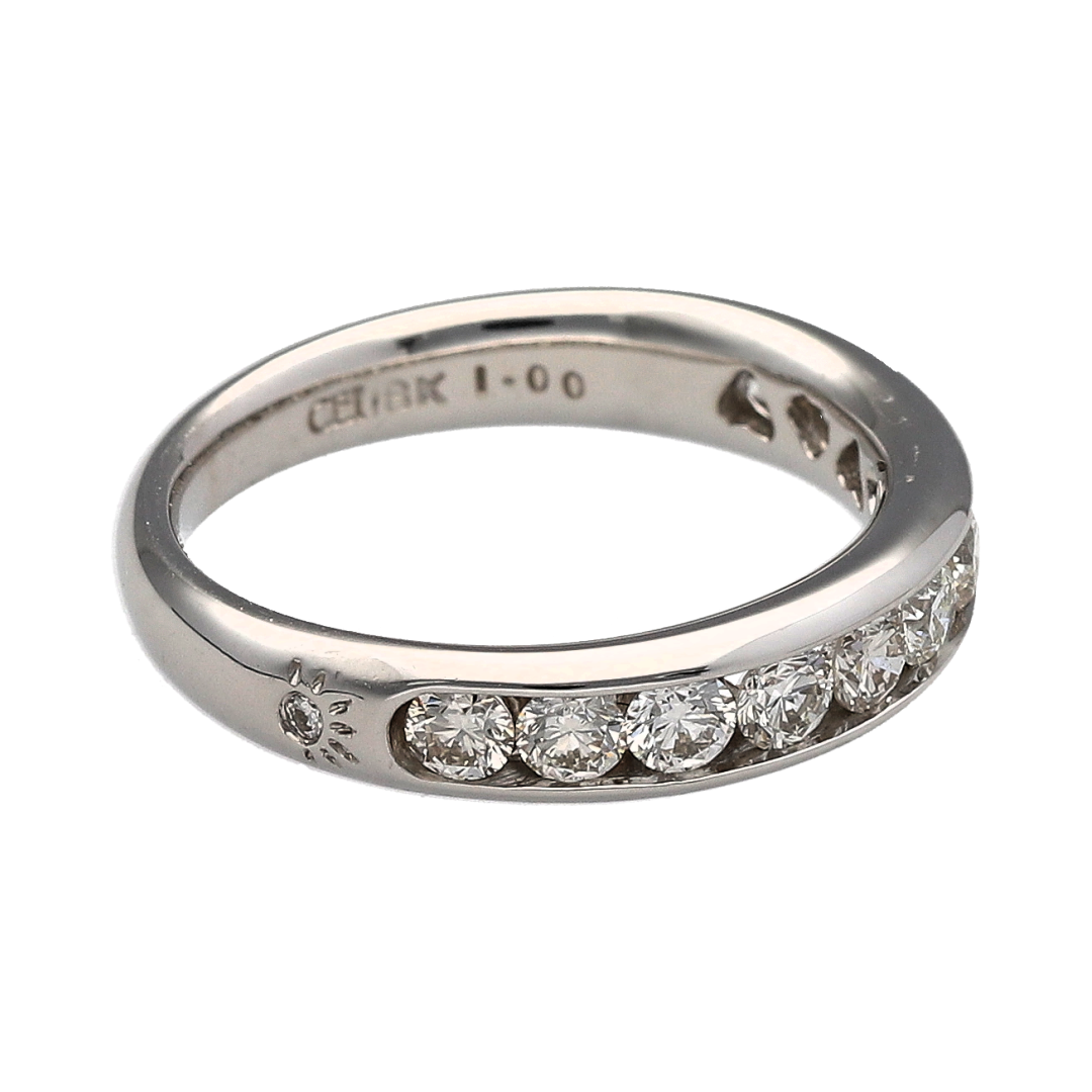18ct White Gold & Diamond Set Band Ring