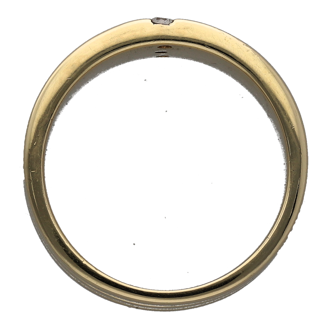 9ct Gold & Diamond Set Wide Band Ring