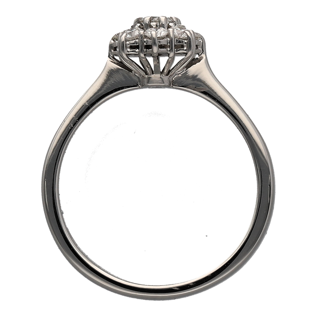 18ct White Gold & Diamond Set Flower Cluster Ring