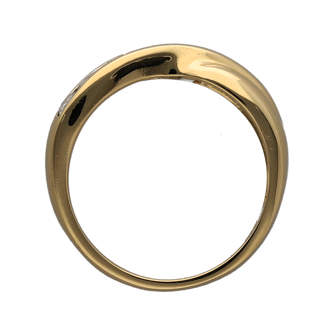 18ct Gold & Diamond Set Crossover Band Ring