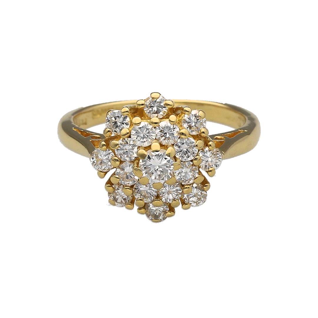 18ct Gold & Diamond Set Cluster Ring