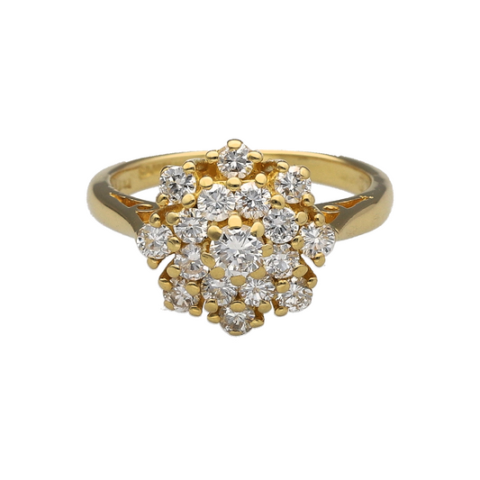 18ct Gold & Diamond Set Cluster Ring