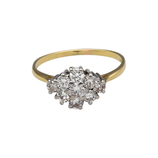 18ct Gold & Diamond Set Cluster Ring