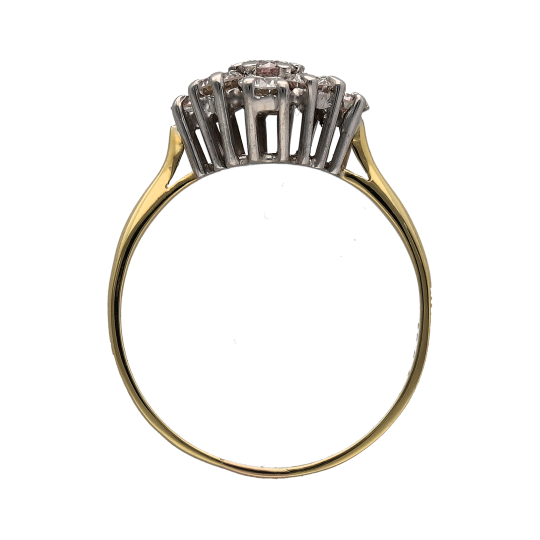 18ct Gold & Diamond Set Cluster Ring
