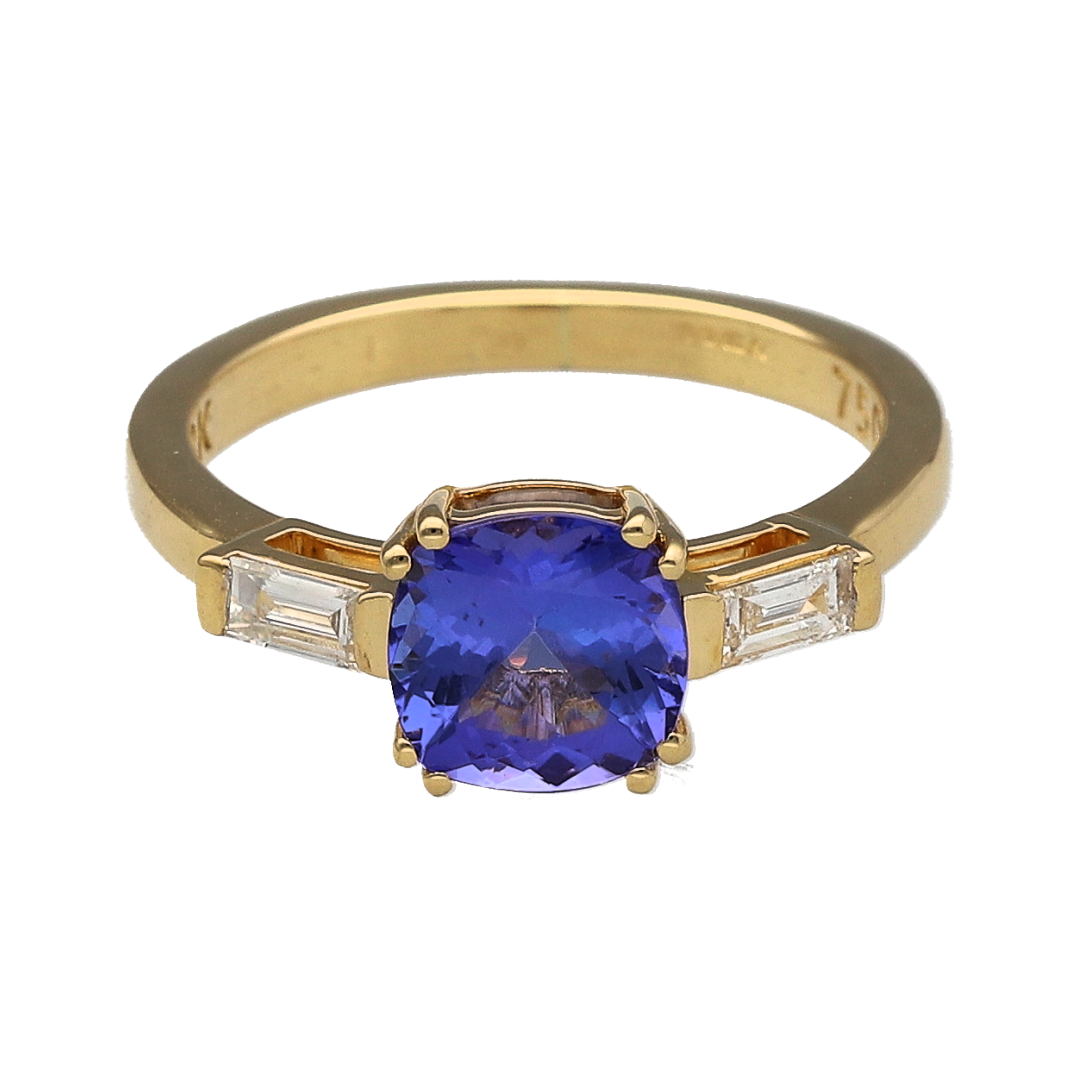 18ct Gold Diamond & Tanzanite Set Ring