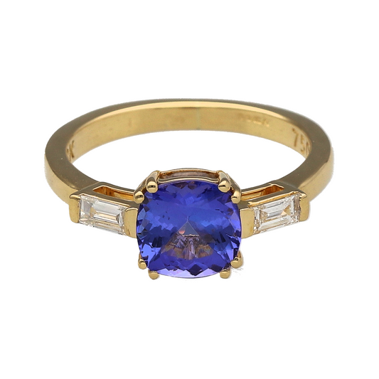 18ct Gold Diamond & Tanzanite Set Ring
