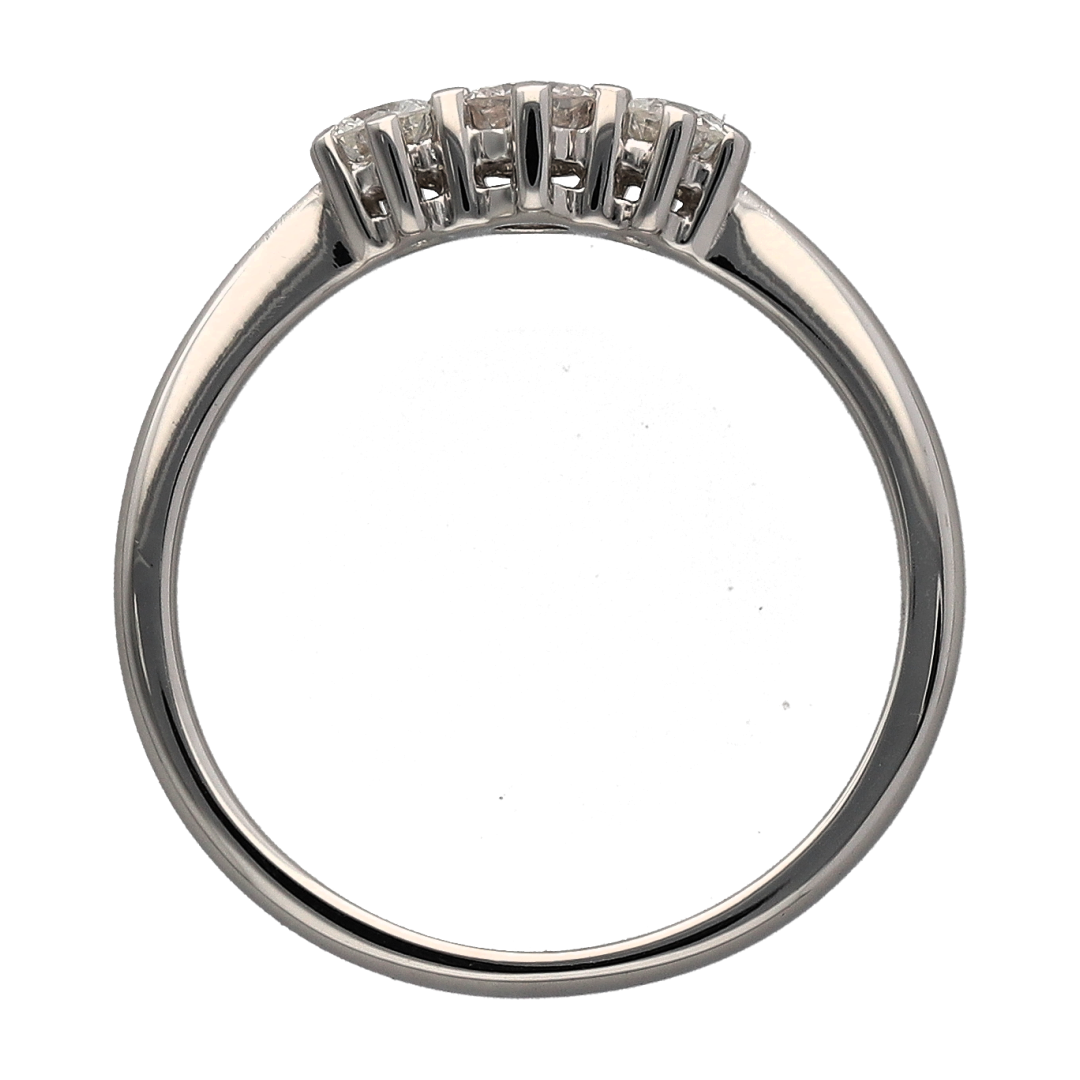 18ct White Gold & Diamond Set Trilogy Ring