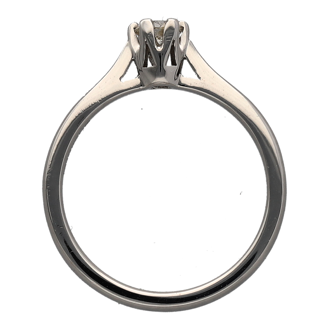 18ct White Gold & Diamond Set Solitaire Ring