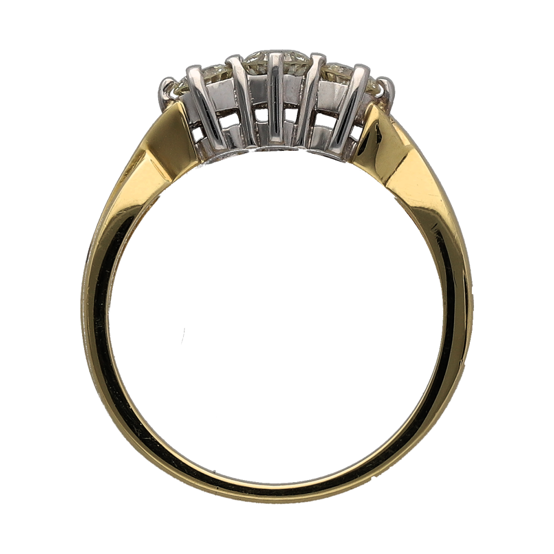 18ct Gold & Diamond Set Trilogy Ring