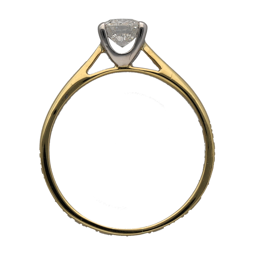 18ct Gold & Diamond Set Solitaire Ring