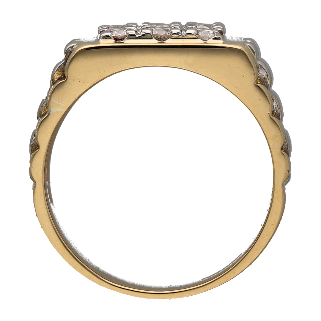 18ct Gold & Diamond Set Watch Style Signet Ring