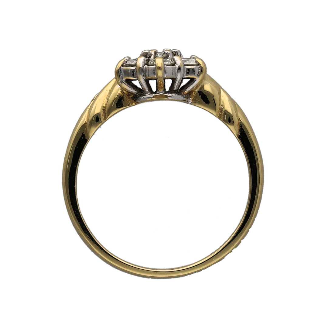 18ct Gold & Diamond Set Flower Cluster Ring